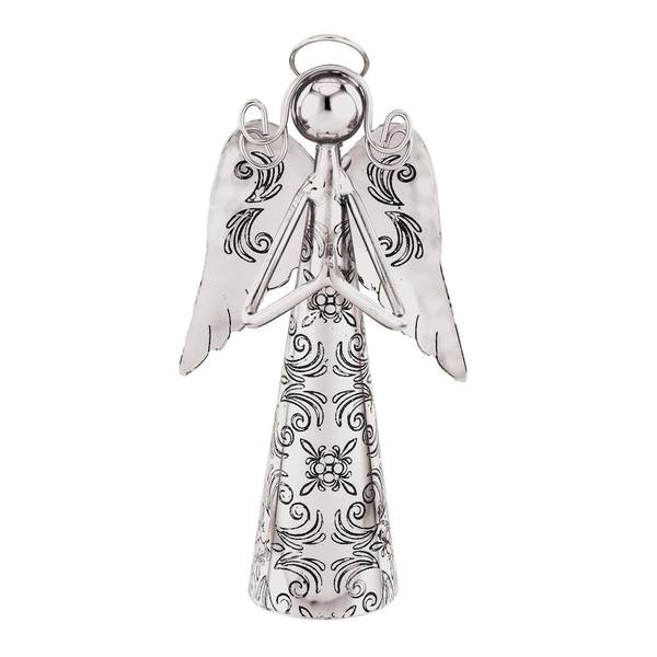 6" Silver Angel Bell Praying Decor