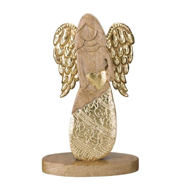 10" Woodland Angel Décor Gold 
