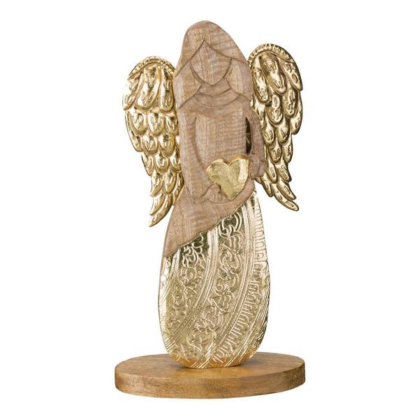 15" Woodland Angel Décor Gold 