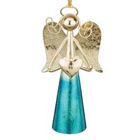 Regal Art & Gift 6" Gold Angel Bell Blue Ornament