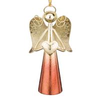 Regal Art & Gift 6" Gold Angel Bell Copper Ornament