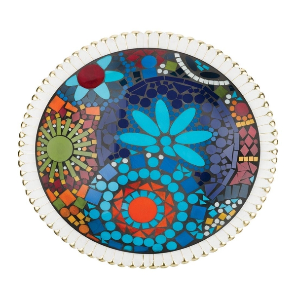 24" Bohemian Sun Metal/Glass Wall Décor