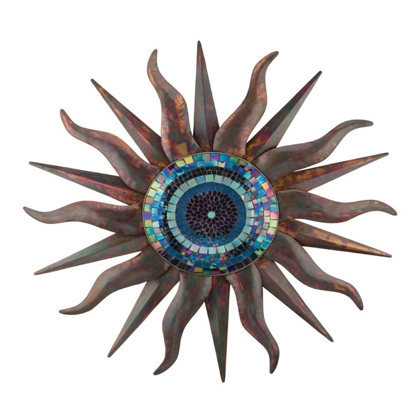 36" Indigo Sun Wall Decor