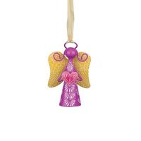 Regal Art & Gift 4" Pink Angel Yellow Wings Bell Ornament