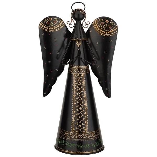 23" Henna Black/Gold Angel Decor