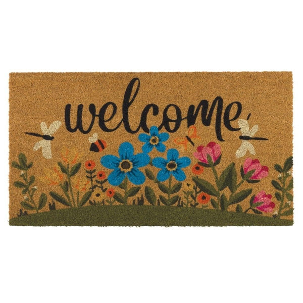 18" x 30" Flowers Doormat Coir 