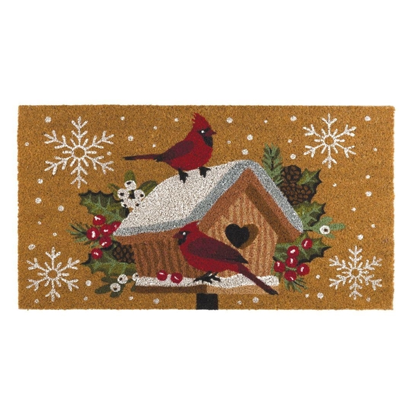 18" x 30" Coir Cardinal Birdhouse Doormat 