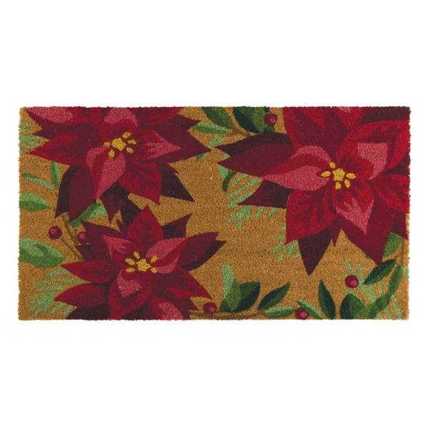 18" x 30" Coir Poinsettia Doormat 