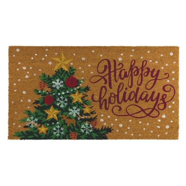 18" x 30" Coir Holiday Tree Doormat 