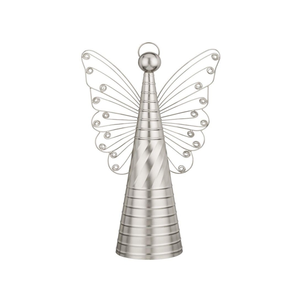16" Metallic Silver Angel Decor
