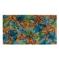 Regal Art & Gift 18" x 30" Blue Flowers Doormat Coir 