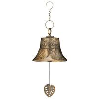 View 10.25" Gold Metal Bird Wind Bell