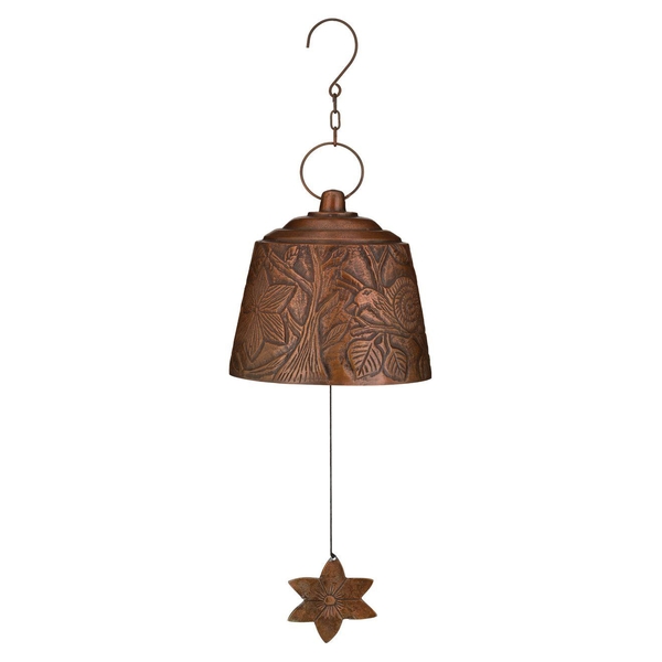 9.75" Bronze Metal Flower Wind Bell