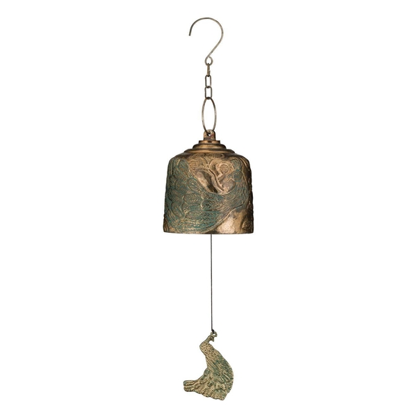 6.25" Gold Metal Peacock Wind Bell