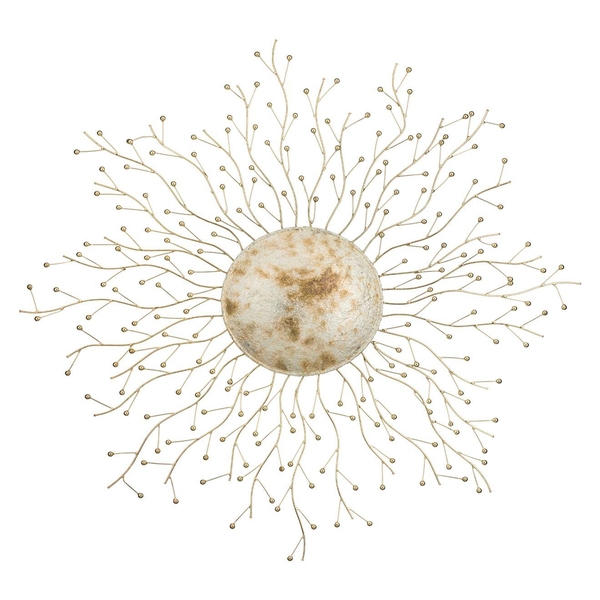 30" Gold Burst Metal/Glass Wall Décor