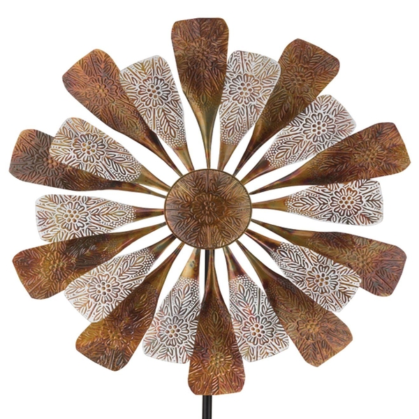 84" Flamed Copper Paddles Wind Spinner