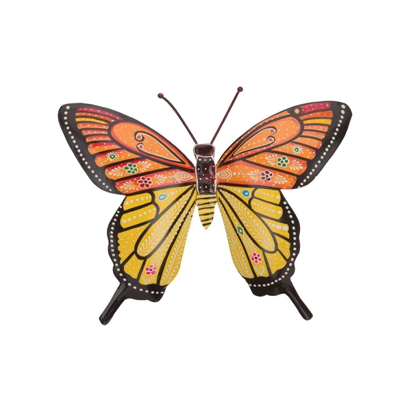 12.5" Orange Henna Butterfly Wall Décor