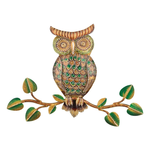 16" Auburn Henna Owl Wall Decor 
