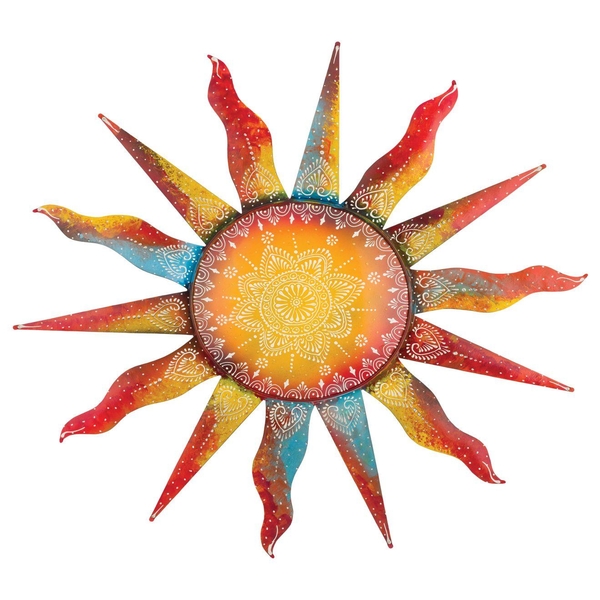 25" Batik Henna Sun Wall Décor