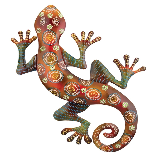 24" Maha Copper Gecko Decor