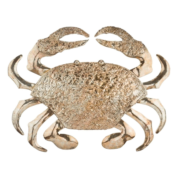 18.25" Gold Textured Crab Wall Decor