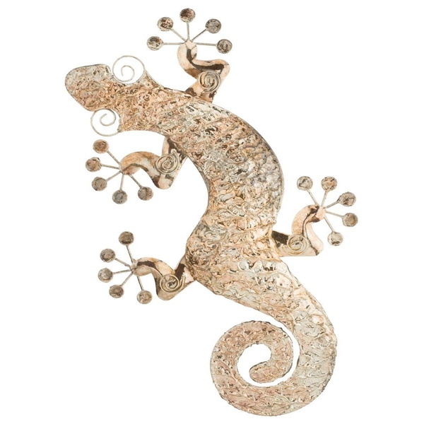 20.5" Gold Textured Gecko Wall Decor