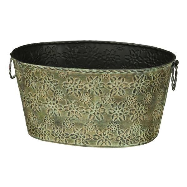 15" Antique Green Oval Bucket