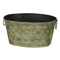 15" Antique Green Oval Bucket