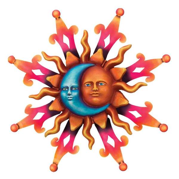 13" Small Sun/Moon Wall Décor