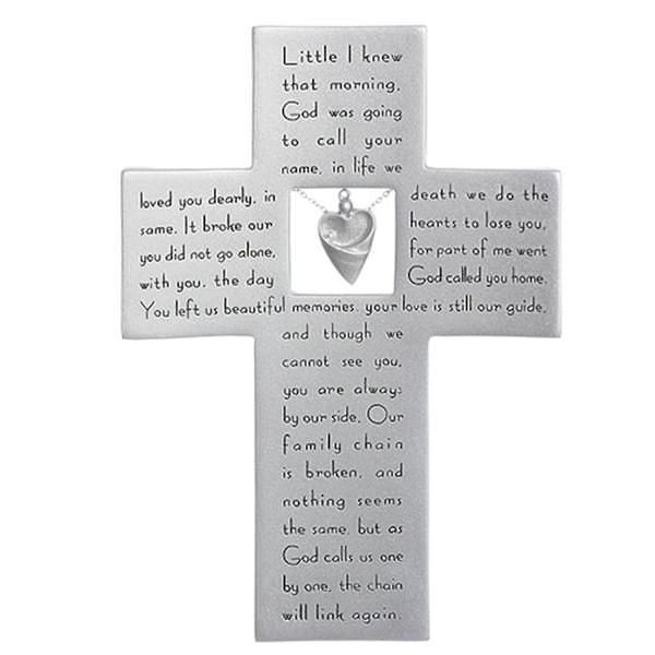 7.25" Silver Memorial Cross Roman Wall Decor