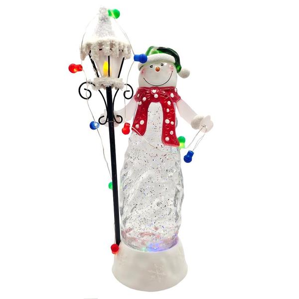 11.5" Battery Operated LED Snowman with Lamp (Batteries Not Included)