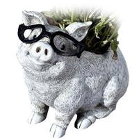 Roman 9.5" Pig with Glasses Roman Figurine
