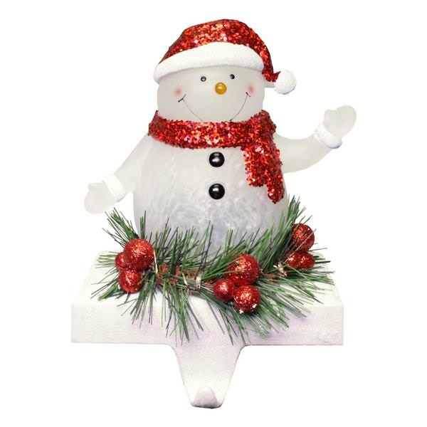 7" Battery Operated LED Snowman Stocking Holder (Batteries Not Included)