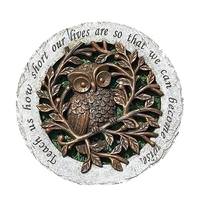 Roman 12" Bronze Owl Stepping Stones