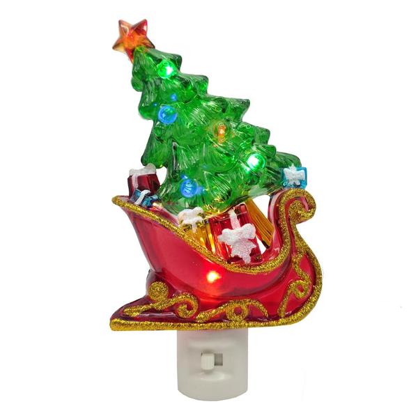 6.5" Sleigh with Christmas Tree LED Night Light