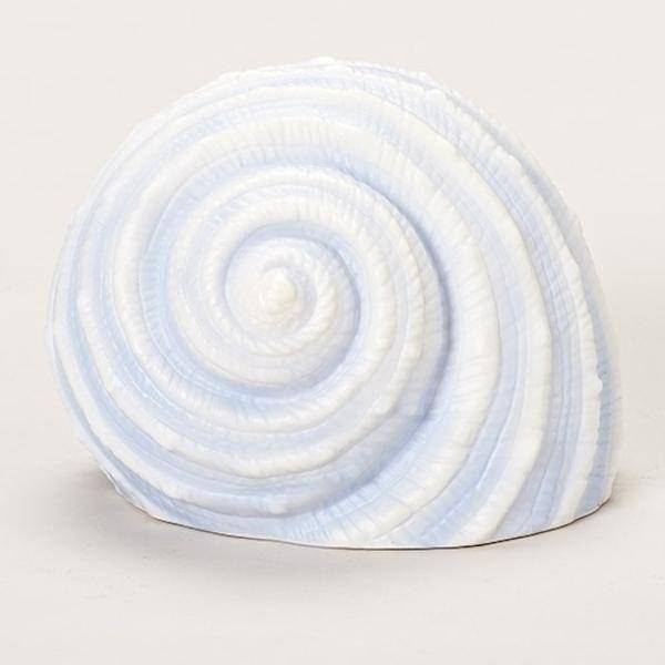 4" x 5.25" Blue Porcelain Table Top LED Sea Shell