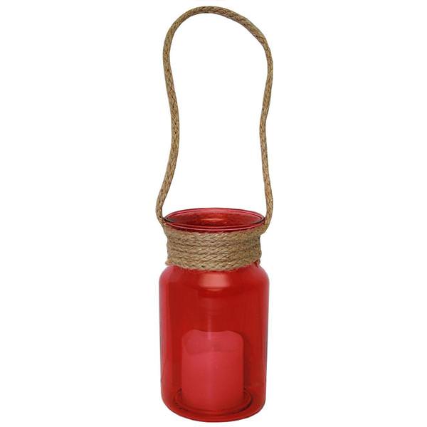 4.5" Battery Operated Red Glass Votive Ornament