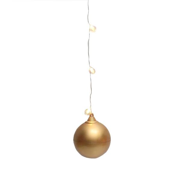 78" Battery Operated Warm White LED String with Decorative Gold Ball