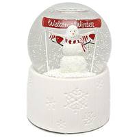 Roman 5" Battery Operated LED Snowman "Welcome Winter" Glitter Dome (Batteries not Included)