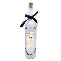 Roman 13.25" Battery Operated Halloween "Bottle of Boos" LED Lighted Wine Bottle