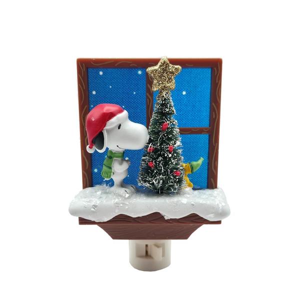 6" Snoopy and Woodstock Christmas Tree Night Light