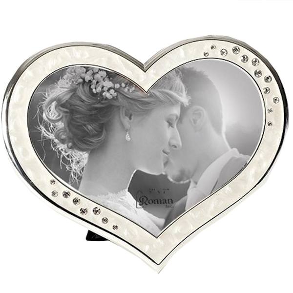 6.5" x 8" Heart Frame Roman Photo Frame