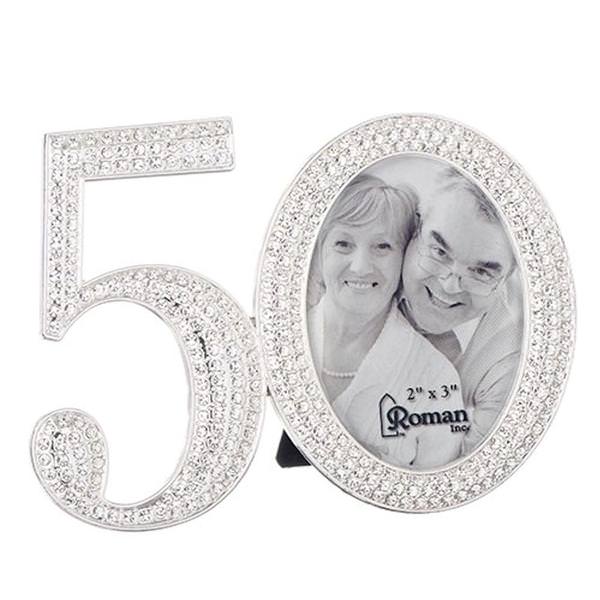 3.25" x 5" 50th Anniversary Roman Photo Frame