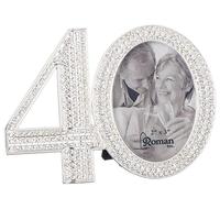 Roman 3.25" x 4.5" 40th Anniversary Rhinestone Roman Photo Frame