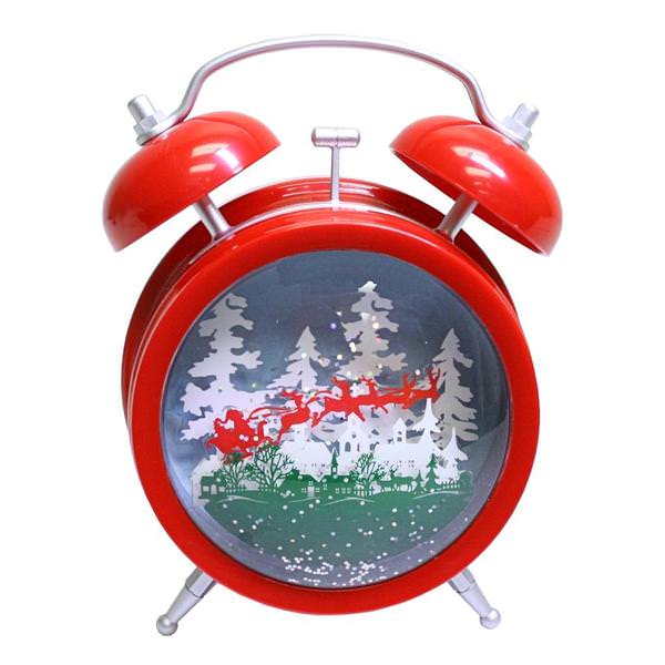 7.5 Musical Santa Scene Alarm Clock LED Figurine (Batteries Not Included)