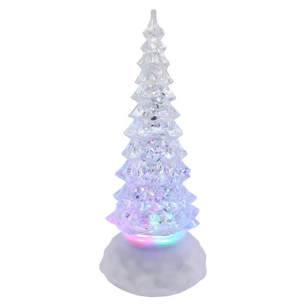 8.5" Battery Operated LED Acrylic Swirl Glitter Tree (Batteries Not Included)