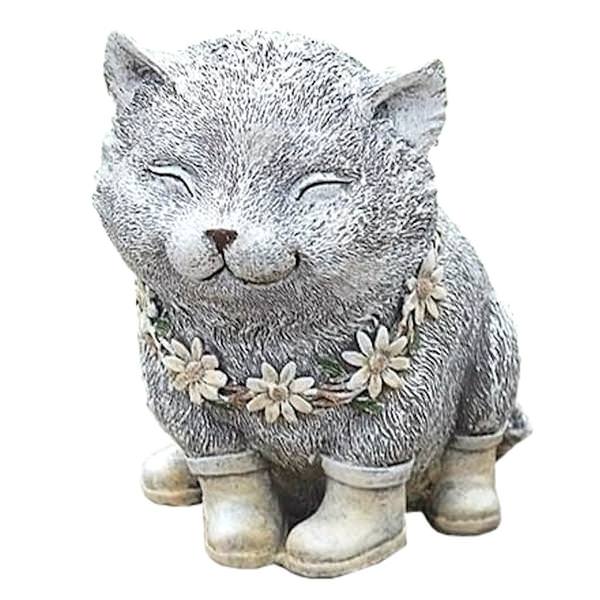 7.75" Cat In Rain Boots Roman Figurine