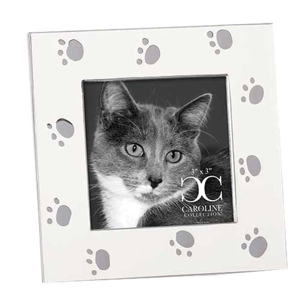 4.5" x 4.5" Gray Cat Paw Print Roman Photo Frame