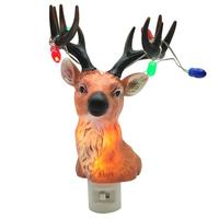 View 8.75" Holiday Deer Bust LED Night Light
