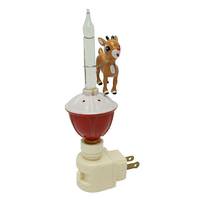 View 6.75" Rudolph the Reindeer with North Pole Sign Bubble Night Light